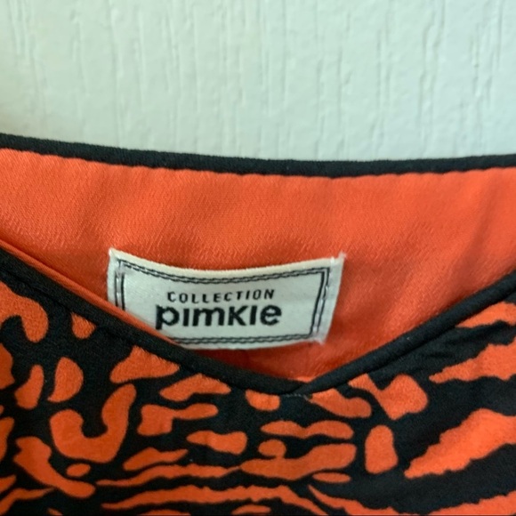 Orange Black Animal Print Silky Tank Top Women’s Size XS - Picture 14 of 16